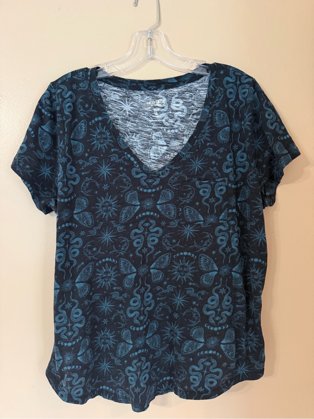 Torrid - 0X Heritage Slub Celestial Print V Neck Tee 100% Cotton